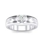 Half-Bezel Crystal Engagement Ring (0.3 CTW) Top Dynamic View