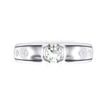 Half-Bezel Crystal Engagement Ring (0.3 CTW) Top Flat View
