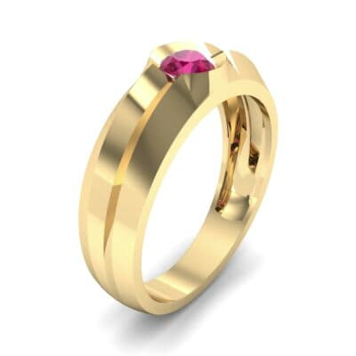 Double Knife Edge Ruby Engagement Ring (0.32 CTW) Perspective View