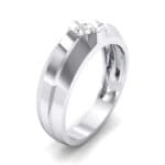 Double Knife Edge Crystal Engagement Ring (0.32 CTW) Perspective View