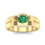 Double Knife Edge Emerald Engagement Ring (0.32 CTW) Top Dynamic View