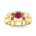 Double Knife Edge Ruby Engagement Ring (0.32 CTW) Top Dynamic View