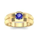 Double Knife Edge Blue Sapphire Engagement Ring (0.32 CTW) Top Dynamic View