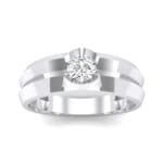 Double Knife Edge Crystal Engagement Ring (0.32 CTW) Top Dynamic View
