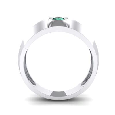 Double Knife Edge Emerald Engagement Ring (0.32 CTW) Side View