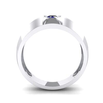 Double Knife Edge Blue Sapphire Engagement Ring (0.32 CTW) Side View
