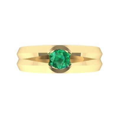 Double Knife Edge Emerald Engagement Ring (0.32 CTW) Top Flat View