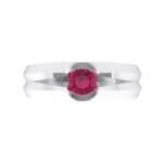 Double Knife Edge Ruby Engagement Ring (0.32 CTW) Top Flat View