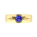 Double Knife Edge Blue Sapphire Engagement Ring (0.32 CTW) Top Flat View