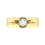 Double Knife Edge Diamond Engagement Ring (0.32 CTW) Top Flat View