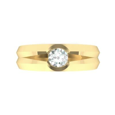 Double Knife Edge Diamond Engagement Ring (0.32 CTW) Top Flat View