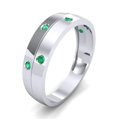 Starlight Split Band Emerald Ring (0.21 CTW) Perspective View
