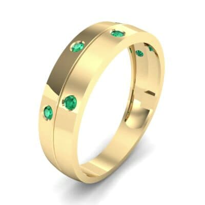 Starlight Split Band Emerald Ring (0.21 CTW) Perspective View