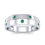 Starlight Split Band Emerald Ring (0.21 CTW) Top Dynamic View