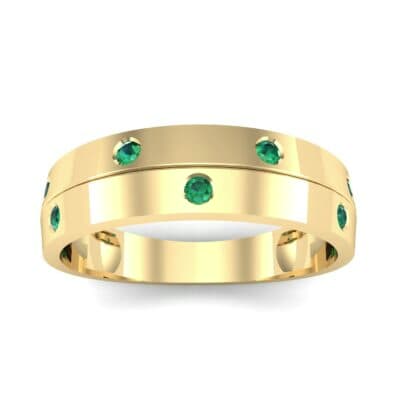 Starlight Split Band Emerald Ring (0.21 CTW) Top Dynamic View
