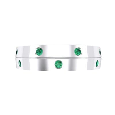 Starlight Split Band Emerald Ring (0.21 CTW) Top Flat View