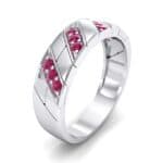 Diagonal Pave Ruby Ring (0.3 CTW) Perspective View