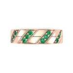 Diagonal Pave Emerald Ring (0.3 CTW) Top Flat View