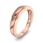 Diagonal Burnish Ruby Ring (0.05 CTW) Perspective View