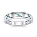 Diagonal Burnish Emerald Ring (0.05 CTW) Top Dynamic View