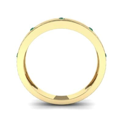 Diagonal Burnish Emerald Ring (0.05 CTW) Side View