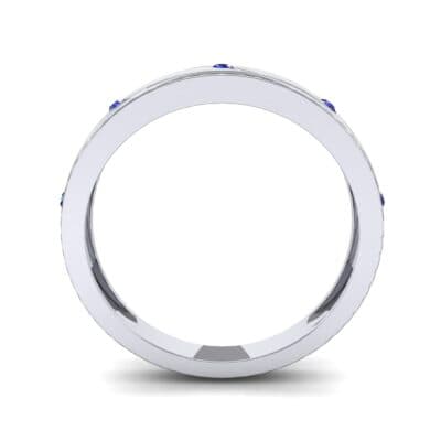 Diagonal Burnish Blue Sapphire Ring (0.05 CTW) Side View