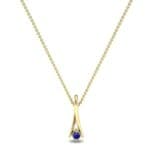 Fold Over Blue Sapphire Pendant (0.05 CTW) Perspective View