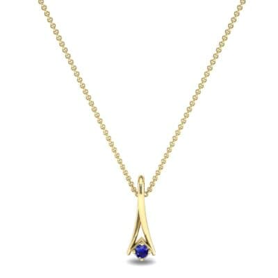 Fold Over Blue Sapphire Pendant (0.05 CTW) Perspective View