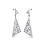 Pave Mosaic Diamond Earrings (1.41 CTW) Perspective View