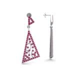 Pave Mosaic Ruby Earrings (1.41 CTW) Top Dynamic View