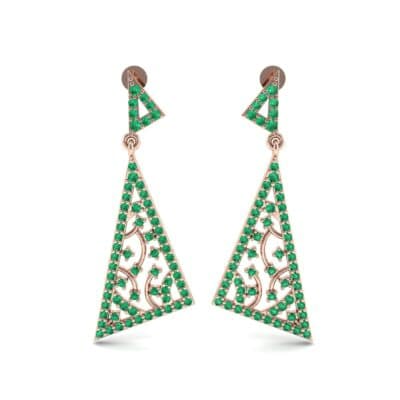 Pave Mosaic Emerald Earrings (1.41 CTW) Side View