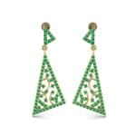 Pave Mosaic Emerald Earrings (1.41 CTW) Side View