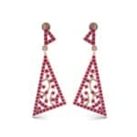 Pave Mosaic Ruby Earrings (1.41 CTW) Side View