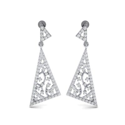 Pave Mosaic Diamond Earrings (1.41 CTW) Side View