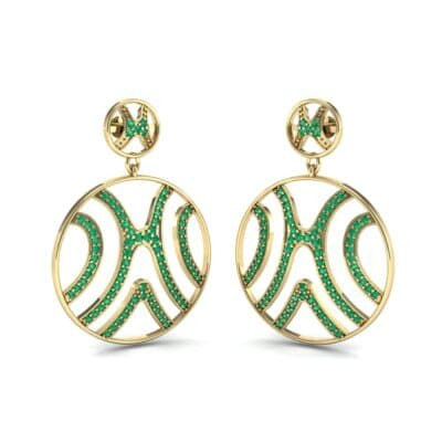 Pave Sahara Emerald Earrings (1.63 CTW) Perspective View