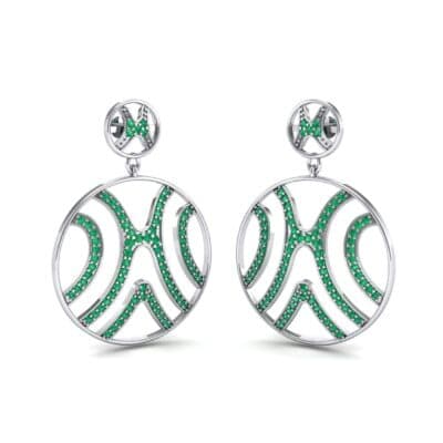 Pave Sahara Emerald Earrings (1.63 CTW) Perspective View