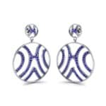 Pave Sahara Blue Sapphire Earrings (1.63 CTW) Perspective View