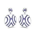 Pave Sahara Blue Sapphire Earrings (1.63 CTW) Perspective View