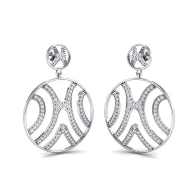 Pave Sahara Diamond Earrings (1.63 CTW) Perspective View