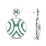Pave Sahara Emerald Earrings (1.63 CTW) Top Dynamic View