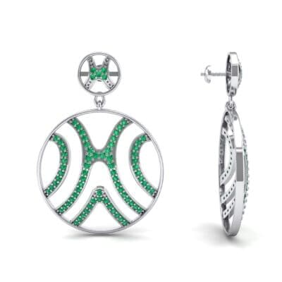 Pave Sahara Emerald Earrings (1.63 CTW) Top Dynamic View