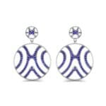 Pave Sahara Blue Sapphire Earrings (1.63 CTW) Side View