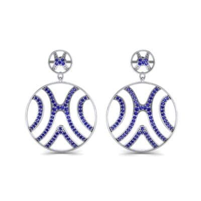 Pave Sahara Blue Sapphire Earrings (1.63 CTW) Side View