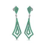 Nested Kite Emerald Earrings (1.34 CTW) Perspective View