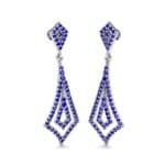 Nested Kite Blue Sapphire Earrings (1.34 CTW) Perspective View