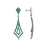 Nested Kite Emerald Earrings (1.34 CTW) Top Dynamic View