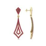 Nested Kite Ruby Earrings (1.34 CTW) Top Dynamic View