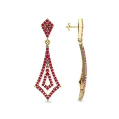 Nested Kite Ruby Earrings (1.34 CTW) Top Dynamic View