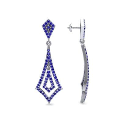 Nested Kite Blue Sapphire Earrings (1.34 CTW) Top Dynamic View