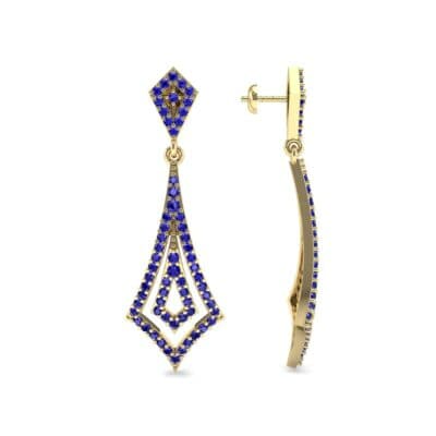 Nested Kite Blue Sapphire Earrings (1.34 CTW) Top Dynamic View